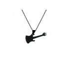 Elektro Gitar Rock Müzik Aleti Siyah Renk 316L Paslanmaz Çelik Figür Kolye