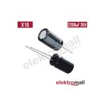 Elektromall 2200 Uf 35V Elektrolitik Kondansatör - 10 Adet