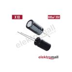 ELEKTROMALL 680 Uf 35v Elektrolitik Kondansatör 10x20 Mm- 10 Adet