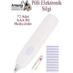 Elektronik Silgi Pilli 1 Paket Otomatik Elektrikli Taşınabilir Kalem Silgi Kara Kalem Eskiz Çizim Grafit - Beyaz - Standart