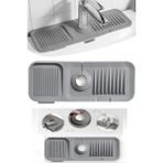Elektronikçim Elastik Mutfak Banyo Musluk Matı Düzenleyici Kaydırmaz Taban Organizer Lavabo Kenar Matı - Renkli - 1