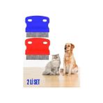 Elektronikçim Kedi Köpek Bit Pire Tarağı Metal Uçlu Bit Tarağı 2 Adet Set 721890 ELK-IEGCX47