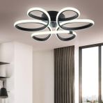 Elektroyou Linup Modern Siyah Plafonyer Tavana Sıfır Beyaz Işık Salon Mutfak Yatak Odası Led Avize