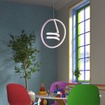 Elektroyou Venita Pembe Tekli Sarkıt LED Beyaz Işık Ultra Ledli Salon Mutfak Oda Hol Ledli Avize