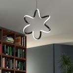 Elektroyou Yıldız Siyah Tekli Sarkıt LED Beyaz Işık Ultra Ledli Salon Mutfak Oda Hol Ledli Avize