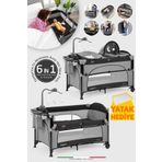 Elele Bonte 2 6in1 Lüks Anne Yanı Oyun Parkı Park Yatak Xl 70x120 Cm Gri-siyah Yatak Hediye