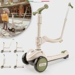 Elele Forte 3in1 Ebeveyn Kontrollü 3 Tekerlekli Çocuk Scooter Işıklı Oturaklı Yeşil