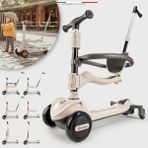 Elele Potenza 4in1 Ebeveyn Kontrollü 5 Tekerlekli Çocuk Scooter Işıklı Oturaklı Siyah