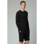 elemge %100 Pamuk Erkek Süprem Uzun Kollu Basic T-Shirt Compact Penye Siyah Sporcu Tişört Body