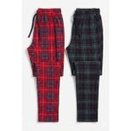 elemge 2’li Takım Erkek Kareli Pijama Altı Cepli Rahat Kalıp Lastikli Ipli Yumuşak Relax Fit Yeşil-Kırmızı Alt Ekoseli - 2XL - Yeşil - Kırmızı