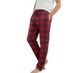 Elemge Erkek Ekoseli Pijama Altı Kışlık Rahat Kesim Flanel Kumaş Esnek Regular Fit Beli Lastikli İpli Cepli Kareli Sıcak Tutan Tek Alt İnce Eşofman (Kırmızı-Lacivert, 2XL)