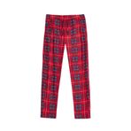 Elemge Erkek Ekoseli Pijama Altı Kışlık Rahat Kesim Flanel Kumaş Esnek Regular Fit Beli Lastikli İpli Cepli Kareli Sıcak Tutan Tek Alt İnce Eşofman (Kırmızı-Lacivert, XL)