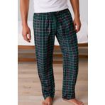 Elemge Kareli Pamuklu Erkek Pijama Altı Yumuşak Esnek Bol Kalıp Cepli Ipli Yeşil Ekose Relax Fit Likralı