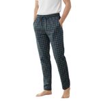 Elemge Kareli Pijama Altı Esnek Kumaş Rahat Kesim Esnek Regular Fit Beli Lastikli İpli Cepli Erkek Ekoseli İnce Eşofman Tek Alt (Yeşil-Kırmızı, S)