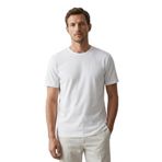 elemge Pamuk Elastan Vücuda Oturan Magic Fit Siyah Erkek T-Shirt Kısa Kol Esnek Likralı Compact Penye Süprem Tişört Nefes Alan Yapı Yumuşak Doku Tok Kumaş (Beyaz, XL)
