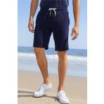 Elemge Pamuklu Erkek Casual Şort 2 İplik Yan Cep Bağcıklı Regular Fit Boru Paça Lacivert Günlük Bermuda