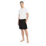Elemge Pamuklu Erkek Şort Pijama Altı Cepli Rahat Kalıp Relax Fit Lastikli Terletmez Esnek Siyah Likralı Ev Şortu (Siyah, 2XL)