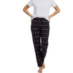 Elemge Pamuklu Süprem Kadın Pijama Altı Bol Kalıp Boru Paça Lastikli Kurdeleli Terletmez Esnek (Lacivert-Ekose, S)