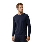 Elemge%100 Pamuk Süprem Uzun Kollu Pijama Üst Erkek T-Shirt Compact Penye Rahat Kalıp Tok Kumaş Siyah (Lacivert, S)