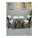 ELEN HOME ARYA Masa Sandalye Takımı 2 Kişilik Yemek Masası Takımı Mutfak Masası Takımı Teddy Kumaş