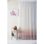 Elenor Şeritli Keten Görünümlü Çocuk Odası Tül Perde Melon - Pilesiz - Büzdürmeli Ekstrafor - Beyaz - Pembe - 200 x 260 cm