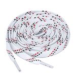 Elerevyo 2 Pairs Atletik Polka Noktaları Düz Ayakkabı Bağcığı Çift Renkli Dimi Ayakkabı Dizeleri Casual Sneakers için, Beyaz Siyah Kırmızı, 140cm/55.12"