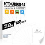 ELES VIDA Fotoğraf kartonu, beyaz, 300 g/m², boş - birinci sınıf kağıt çizim kağıdı - baskısız, dizin kartları, sunumlar, el işi, kendin yap kalın kağıt - üniversite öğrenme anaokulu için, karton Almanya'da üretilmiştir (beyaz, A5)