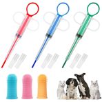 ElevaPulse Kediler ve köpekler için hap dağıtıcı, 6'lı set, hap yardımcısı kedi, ilaç şırıngası ve evcil hayvan bakımı için parmak diş fırçası
