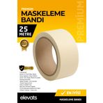 Elevats Premium 48mm x 25m Maskeleme ve Boya Bandı – İz Bırakmaz, Yüksek Kalite Kağıt Bant