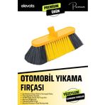 Elevats Premium Profesyonel Otomobil Yıkama Fırçası, Oto Fırçası, Hortum Girişli Fırça Sarı Renk Sapsız