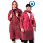 Eleven Market Kadın Erkek Yağmurluk Kapüşonlu Çıtçıtlı Eva Bordo Yağmurluk Bymmrc881r07