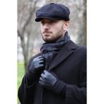 Eleven Market Kışlık 8 Parca Kaşmir Düz Renk Siyah Peaky Blinders Model Erkek Kasket London Şapka