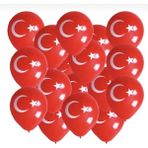 Eleven Markets 23 Nisan 29 Ekim Süsleme 25 Adet Ay Yıldızlı Balon - Kırmızı