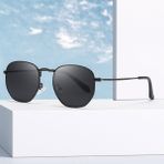 Eleven Markets Beşgen Siyah Çerçeve Siyah Cam Unisex Güneş Gözlüğü