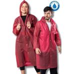 Eleven Markets Kadın Erkek Yağmurluk Kapüşonlu Çıtçıtlı Eva Bordo Yağmurluk BYMMRC881R07 - Standart