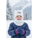 Eleven Markets Peluş Çocuk Sevimli Ayıcık Kar Maskesi Sürper Hero 3-9 Yaş Çocuk Bere Beyaz - 4 - 9 Yaş