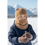 Eleven Markets Peluş Çocuk Sevimli Ayıcık Kar Maskesi Sürper Hero 3-9 Yaş Çocuk Bere Kahverengi - 3 - 9 Yaş