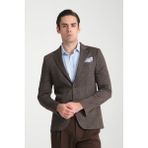 Eleventy Erkek Kahve Likralı Pamuk Karışımlı Ekose Desenli Slim Fit Spor Blazer Ceket - 58