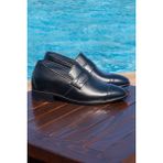 Elevold El Yapımı Loafer Model Siyah +7 Cm Boy Uzatan Erkek Ayakkabı Gizli Topuklu Kundura - 024-Siyah