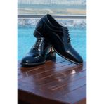 Elevold Yapımı Hakiki Deri Özel Koleksiyon Rugan +7 Cm Boy Uzatan Gizli Topuk Klasik Ayakkabı Damatlık - Siyah