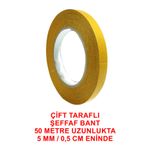 ELF Çift Taraflı Şeffaf Sarı Bant 5 mm eninde