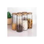 ELF HOME CONCEPT Vakum Kapaklı Büyük Boy Erzak Bakliyat Seti 1500 ml 6'lı Cam Kavanoz Seti