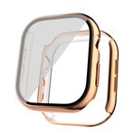 Elfia Apple ile Uyumlu Watch 10 42mm Ekran Koruyucu ElecTroplatink Çerçeveli Kasa Koruyucu Gard36 Rose Gold