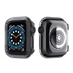 Elfia Apple ile Uyumlu Watch 1/2/3/4/5 44mm Ekran Koruyucu Darbe Korumalı Kasa Koruma Gard03 Siyah