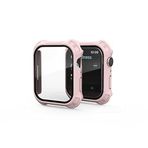 Elfia Apple ile Uyumlu Watch 7 45mm Mat Ekran Koruyucu Tank Zırh Darbe Korumalı Kasa Koruma Pembe