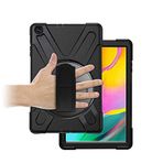 Elfia Apple iPad 9.7 2018 ile Uyumlu Kılıf Silikon Ayarlanabilir Standlı Darbe Korumalı Askılı Tank Tablet Kılıfı (A1954/A1893)