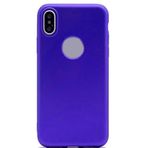 Elfia Apple iPhone XS Max ile Uyumlu Kılıfı Silikon Mat Renkli Parmak İzi Bırakmayan Yumuşak İnce Kapak Prem Saks Mavi