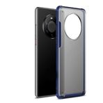 Elfia Huawei Mate 40 Pro ile Uyumlu Köşeleri Darbe Korumalı Airbag Arka Kısım Buzlu Tarz Kılıf, Volks Lacivert
