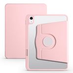 Elfia iPad 10.9 2022 (10.Nesil) ile Uyumlu Şeffaf Arkalı Standlı Kalem Bölmeli Kamera Korumalı Kılıf, Pembe