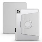 Elfia iPad Air 11 2025 M3 ile Uyumlu Şeffaf Arkalı Standlı Kalem Bölmeli Kamera Korumalı Kılıf, Gri